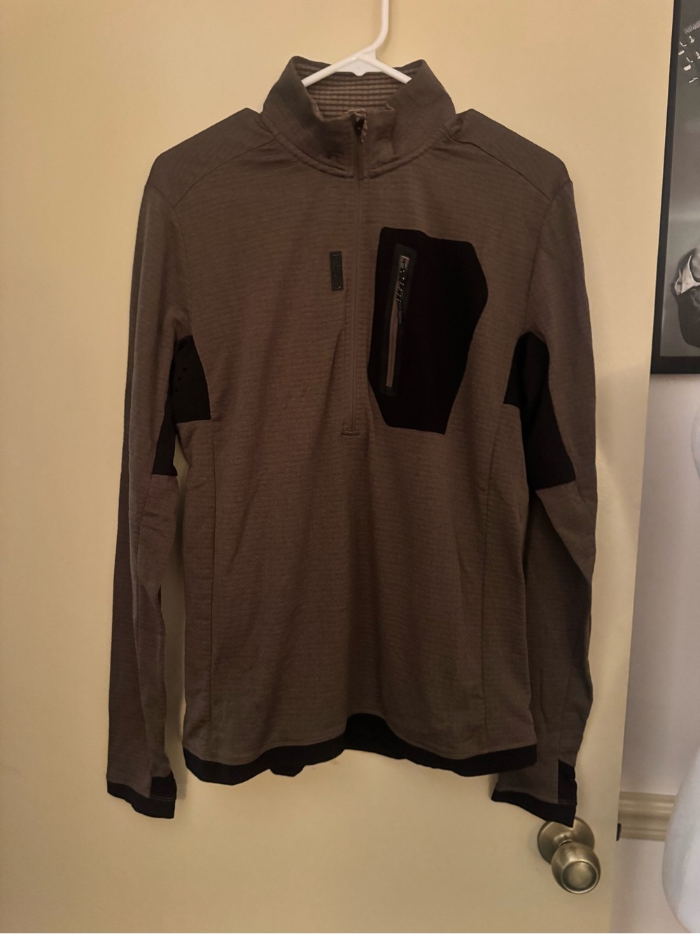 Men's Half-Zip Performance Pullover Jacket - Charcoal with Black Panels